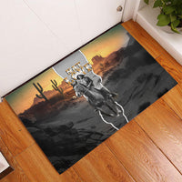 Nat Love Deadwood Dick Legendary Black Cowboy Rubber Doormat Western Frontier Style With Native Southwest Pattern