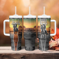 Nat Love Deadwood Dick Legendary Black Cowboy Tumbler With Handle Western Frontier Style With Native Southwest Pattern