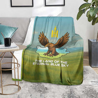 Mongolia Blanket with Eagle Map Eternal Blue Sky Steppe Spirit