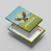 Mongolia Canvas Wall Art with Eagle Map Eternal Blue Sky Steppe Spirit