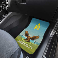 Mongolia Car Mats with Eagle Map Eternal Blue Sky Steppe Spirit