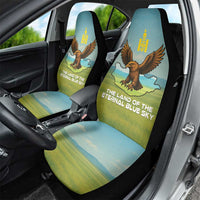 Mongolia Car Seat Cover with Eagle Map Eternal Blue Sky Steppe Spirit