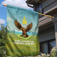 Mongolia Garden Flag with Eagle Map Eternal Blue Sky Steppe Spirit