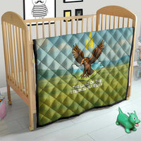 Mongolia Quilt with Eagle Map Eternal Blue Sky Steppe Spirit