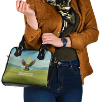 Mongolia Shoulder Handbag with Eagle Map Eternal Blue Sky Steppe Spirit