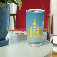 Mongolia Tumbler Cup with Eagle Map Eternal Blue Sky Steppe Spirit