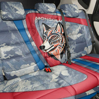 Mongolia Back Car Seat Cover with Tribal Wolf Clouds Red Blue Flag Spirit