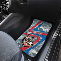 Mongolia Car Mats with Tribal Wolf Clouds Red Blue Flag Spirit