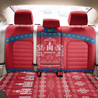 Mongolia Back Car Seat Cover with Soyombo Dragon Sun Red Blue Tradition Spirit
