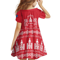 Mongolia Family Matching Tank Maxi Dress and Hawaiian Shirt with Soyombo Dragon Sun Red Blue Tradition Spirit