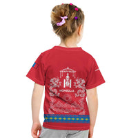 Mongolia Kid T Shirt with Soyombo Dragon Sun Red Blue Tradition Spirit