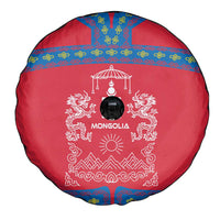 Mongolia Spare Tire Cover with Soyombo Dragon Sun Red Blue Tradition Spirit
