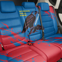 Mongolia Back Car Seat Cover with Eagle Strong Wild Free Red Blue Brush Spirit