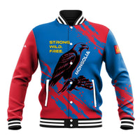 Mongolia Baseball Jacket with Eagle Strong Wild Free Red Blue Brush Spirit