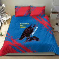 Mongolia Bedding Set with Eagle Strong Wild Free Red Blue Brush Spirit