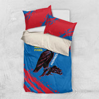 Mongolia Bedding Set with Eagle Strong Wild Free Red Blue Brush Spirit