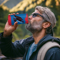 Mongolia 4 in 1 Can Cooler Tumbler with Eagle Strong Wild Free Red Blue Brush Spirit