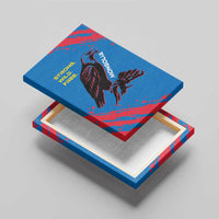 Mongolia Canvas Wall Art with Eagle Strong Wild Free Red Blue Brush Spirit