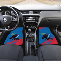 Mongolia Car Mats with Eagle Strong Wild Free Red Blue Brush Spirit