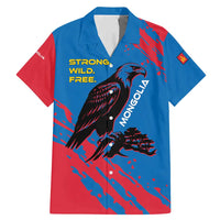 Mongolia Family Matching Mermaid Dress and Hawaiian Shirt with Eagle Strong Wild Free Red Blue Brush Spirit
