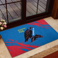 Mongolia Rubber Doormat with Eagle Strong Wild Free Red Blue Brush Spirit