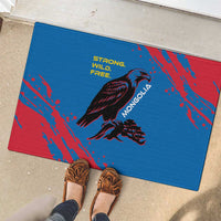 Mongolia Rubber Doormat with Eagle Strong Wild Free Red Blue Brush Spirit