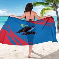 Mongolia Sarong with Eagle Strong Wild Free Red Blue Brush Spirit