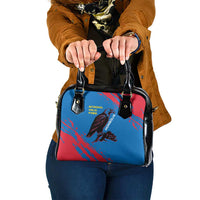 Mongolia Shoulder Handbag with Eagle Strong Wild Free Red Blue Brush Spirit