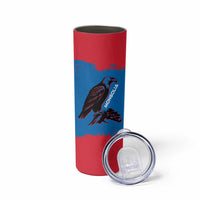 Mongolia Skinny Tumbler with Eagle Strong Wild Free Red Blue Brush Spirit