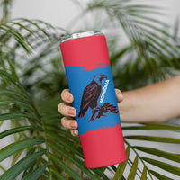 Mongolia Skinny Tumbler with Eagle Strong Wild Free Red Blue Brush Spirit