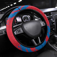 Mongolia Steering Wheel Cover with Eagle Strong Wild Free Red Blue Brush Spirit