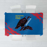 Mongolia Tablecloth with Eagle Strong Wild Free Red Blue Brush Spirit