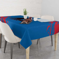 Mongolia Tablecloth with Eagle Strong Wild Free Red Blue Brush Spirit