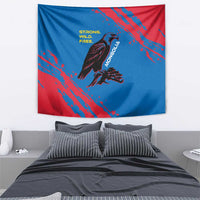 Mongolia Tapestry with Eagle Strong Wild Free Red Blue Brush Spirit