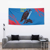 Mongolia Tapestry with Eagle Strong Wild Free Red Blue Brush Spirit