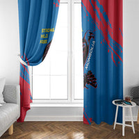 Mongolia Window Curtain with Eagle Strong Wild Free Red Blue Brush Spirit