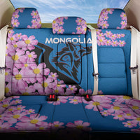 Mongolia Back Car Seat Cover with Floral Wolf Pink Blossom Blue Sky Spirit