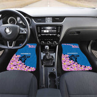 Mongolia Car Mats with Floral Wolf Pink Blossom Blue Sky Spirit