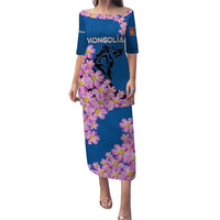 Mongolia Puletasi with Floral Wolf Pink Blossom Blue Sky Spirit