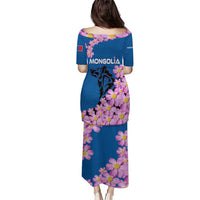 Mongolia Puletasi with Floral Wolf Pink Blossom Blue Sky Spirit