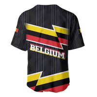 Belgium Baseball Jersey with Black Red Yellow Lightning Flag Stripe Spirit