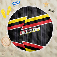 Belgium Beach Blanket with Black Red Yellow Lightning Flag Stripe Spirit