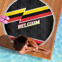 Belgium Beach Blanket with Black Red Yellow Lightning Flag Stripe Spirit