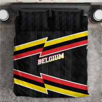 Belgium Bedding Set with Black Red Yellow Lightning Flag Stripe Spirit