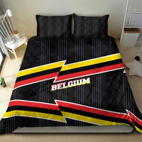 Belgium Bedding Set with Black Red Yellow Lightning Flag Stripe Spirit
