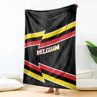 Belgium Blanket with Black Red Yellow Lightning Flag Stripe Spirit