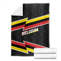 Belgium Blanket with Black Red Yellow Lightning Flag Stripe Spirit