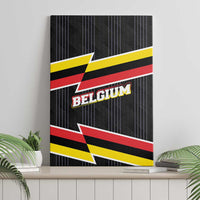 Belgium Canvas Wall Art with Black Red Yellow Lightning Flag Stripe Spirit