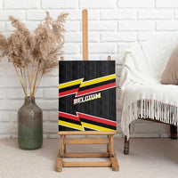 Belgium Canvas Wall Art with Black Red Yellow Lightning Flag Stripe Spirit
