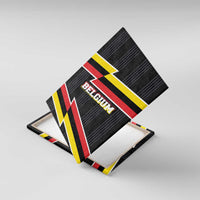 Belgium Canvas Wall Art with Black Red Yellow Lightning Flag Stripe Spirit
